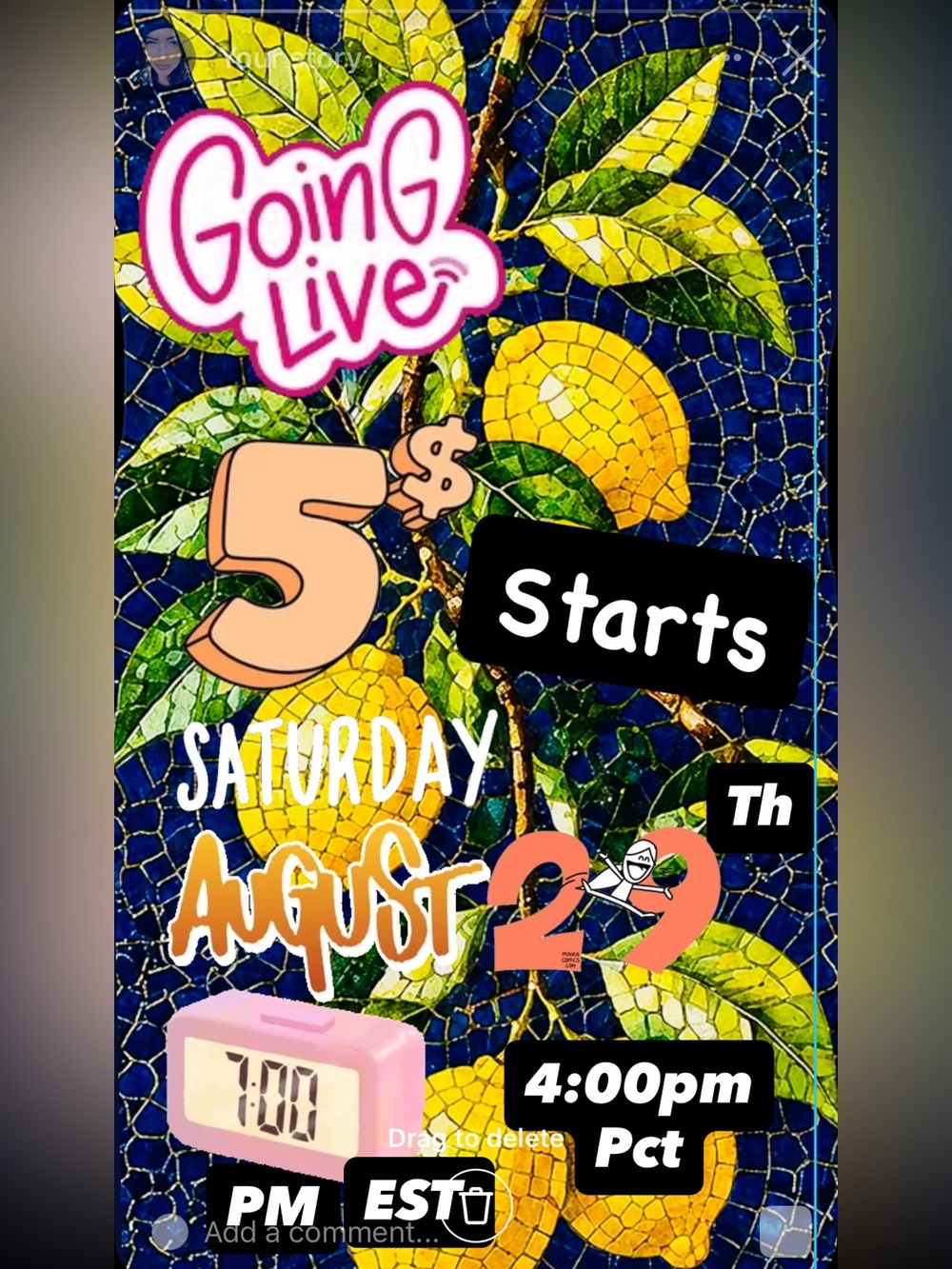 LIVE Saturday 8/29 @ 7pm Est / 4pm PCT | $5 STARTS + PAY 1 SHIPPING